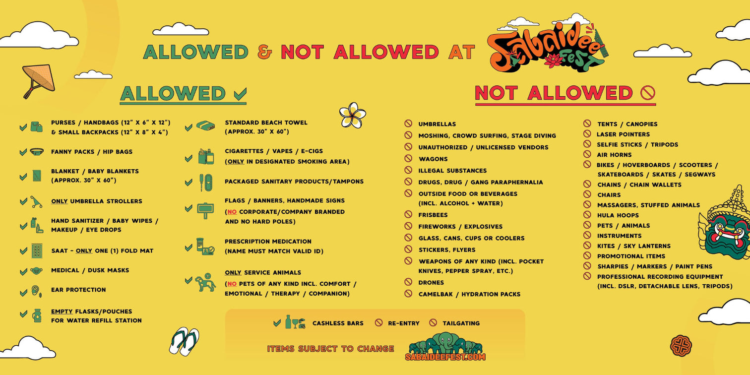 WHAT CAN I BRING? Sabaidee Fest